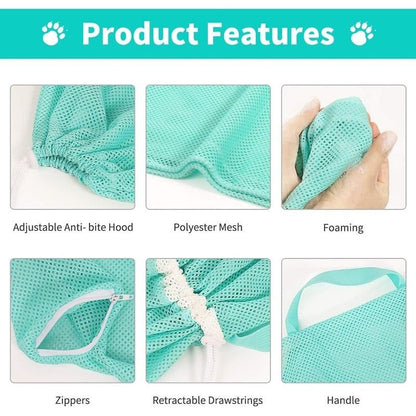 🔥 Upgraded Cat Bathing Bag – Thickened & Anti-Scratch, Breathable Design! 🐾🐱