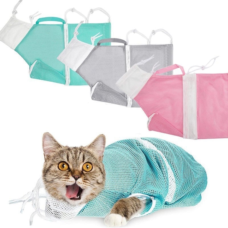 🔥 Upgraded Cat Bathing Bag – Thickened & Anti-Scratch, Breathable Design! 🐾🐱