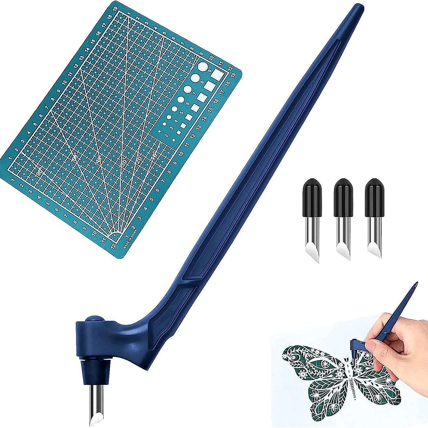 🔥✍️Craft Cutting Tools with 3 Interchangeable Blades (15°/30°/45°)