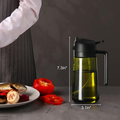 💕2-in-1 Glass Oil Sprayer & Dispenser Bottle🔥