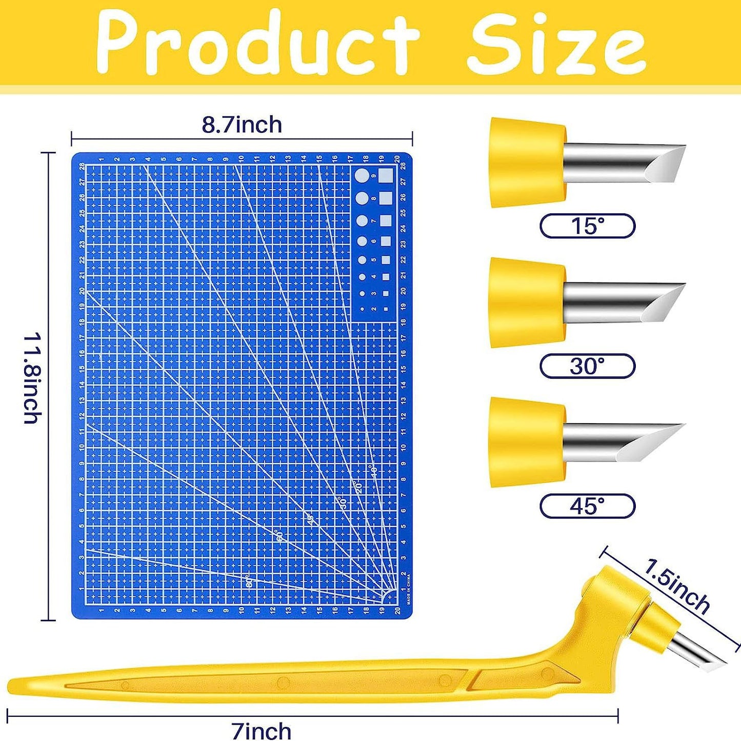 🔥✍️Craft Cutting Tools with 3 Interchangeable Blades (15°/30°/45°)