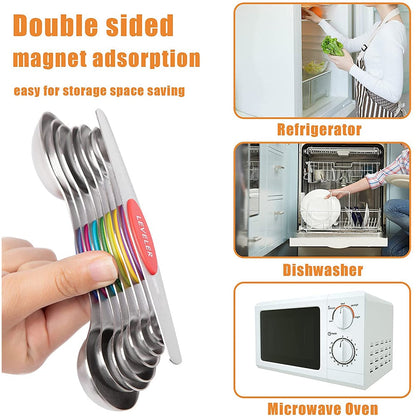 🎄 45% Off! Stainless Steel Magnetic Measuring Spoons – Perfect for Christmas! 🎁