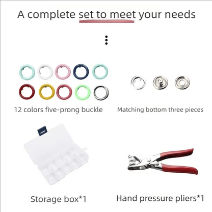✨100 pcs Invisible Colored Metal Buckle & Manual Pressure Pliers Kit