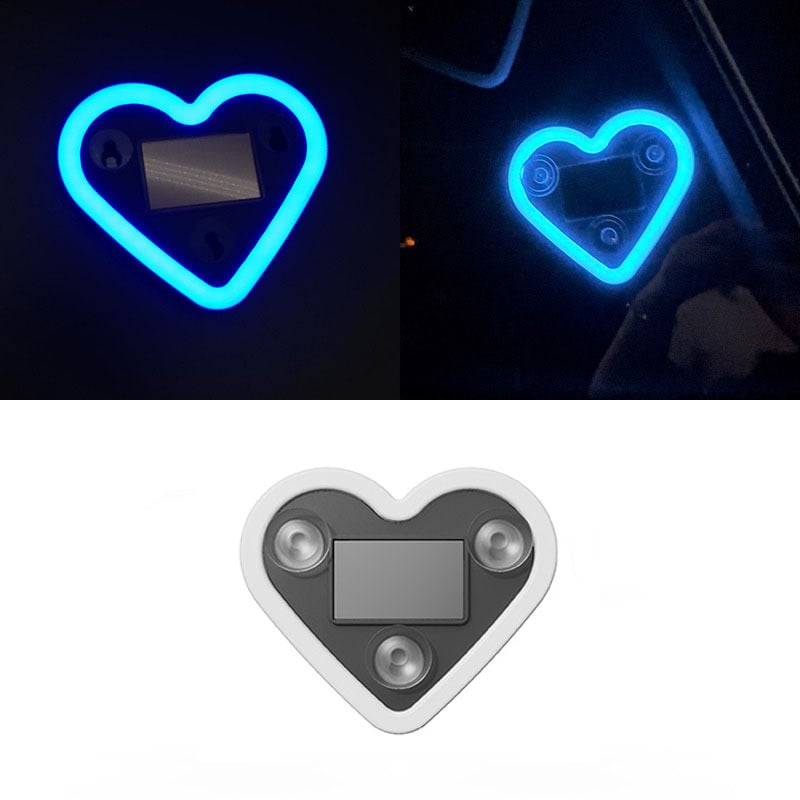 Solar Powered Wireless LED Heart C-Pillar Neon Light