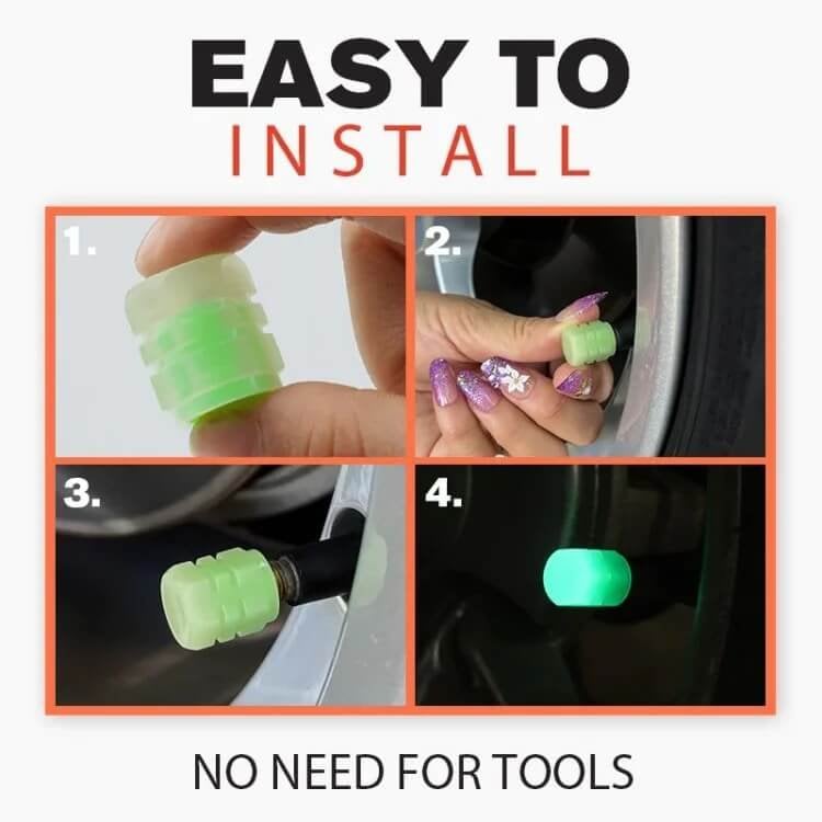 🎁Last Day Promotion 🔥🚗Glow-in-the-Dark Tire Caps 💡