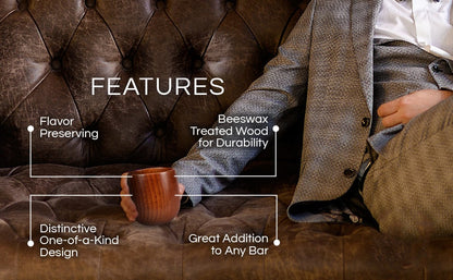 🔥2025 Hot Sale🔥Handmade and Charred Drinking Vessel -Original Wooden Bourbon Drinking Cup