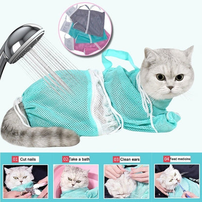 🔥 Upgraded Cat Bathing Bag – Thickened & Anti-Scratch, Breathable Design! 🐾🐱