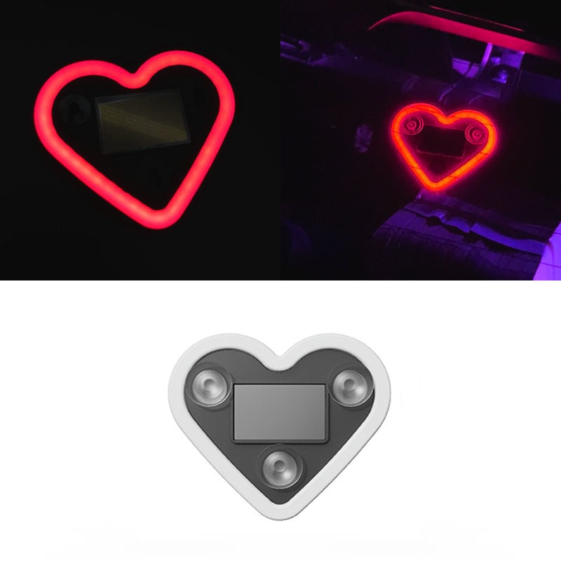 Solar Powered Wireless LED Heart C-Pillar Neon Light
