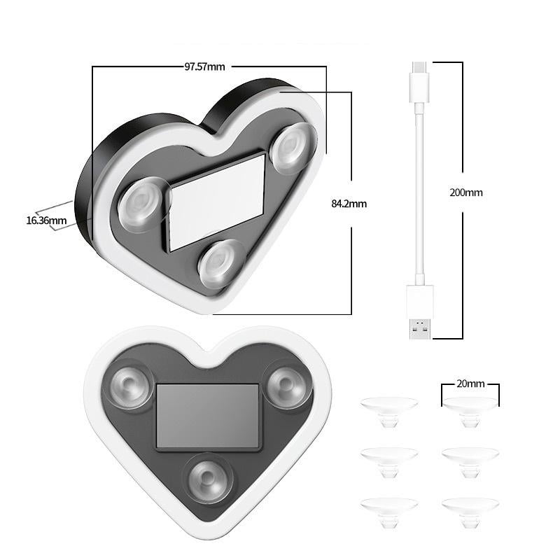 Solar Powered Wireless LED Heart C-Pillar Neon Light