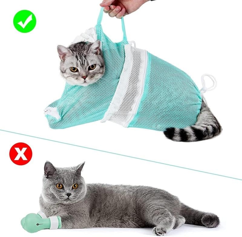 🔥 Upgraded Cat Bathing Bag – Thickened & Anti-Scratch, Breathable Design! 🐾🐱