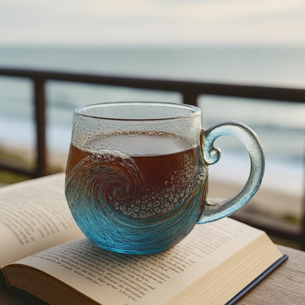 🎄Christmas Best Gifts🔥 Unique Handcrafted Sea Glass Ocean Wave Mug🎁Free Gifts