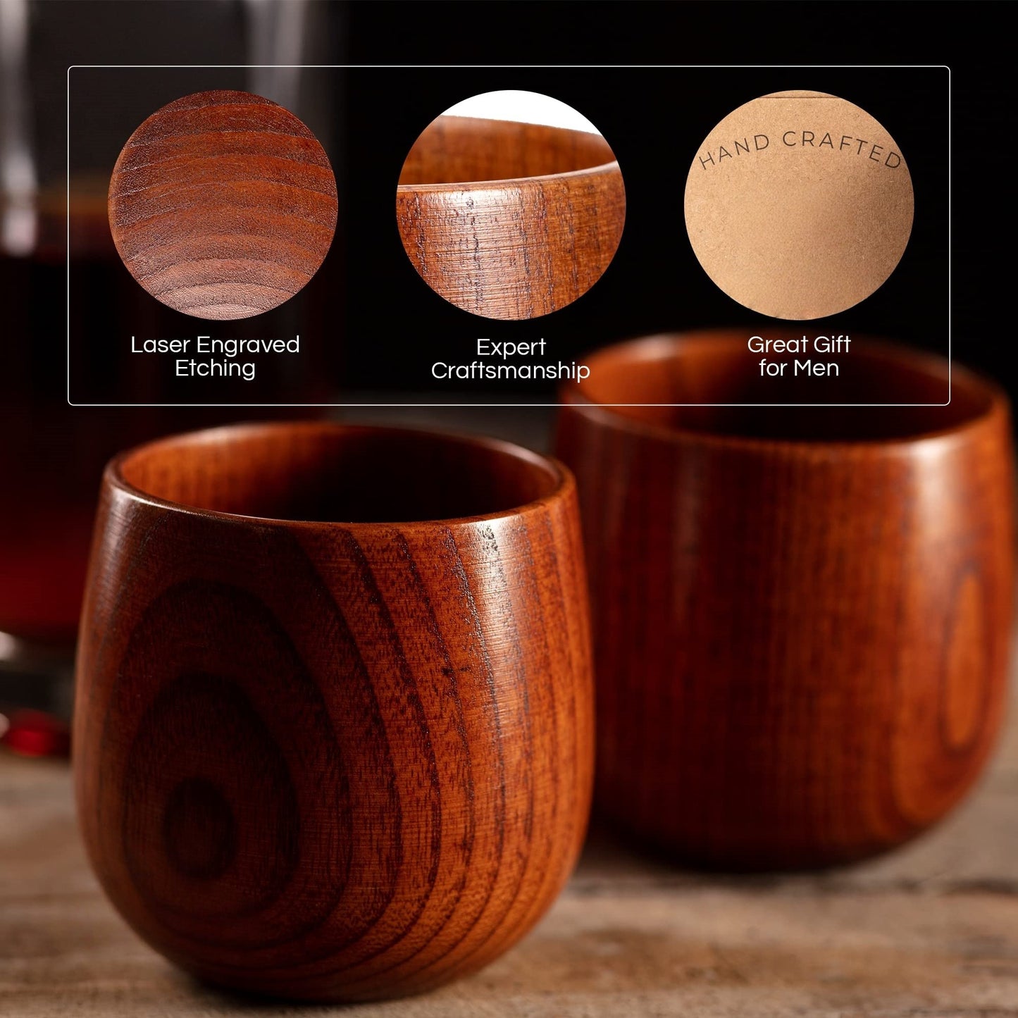 🔥2025 Hot Sale🔥Handmade and Charred Drinking Vessel -Original Wooden Bourbon Drinking Cup