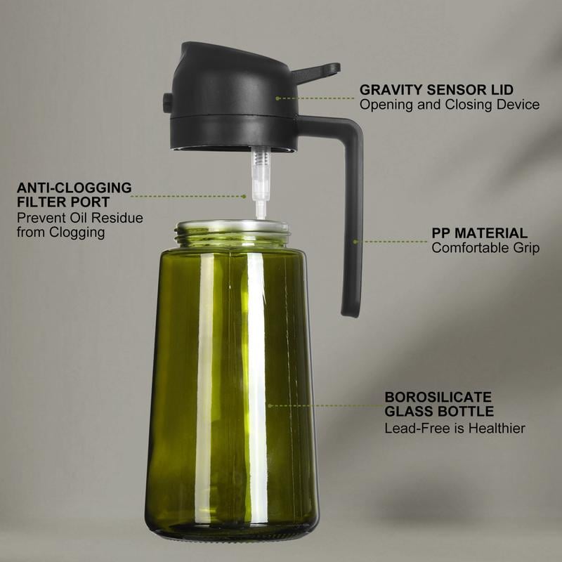 💕2-in-1 Glass Oil Sprayer & Dispenser Bottle🔥
