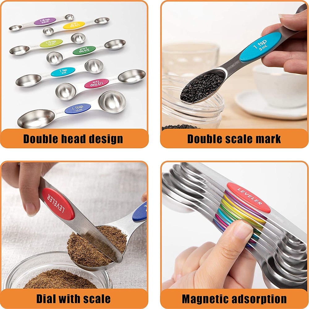 🎄 45% Off! Stainless Steel Magnetic Measuring Spoons – Perfect for Christmas! 🎁