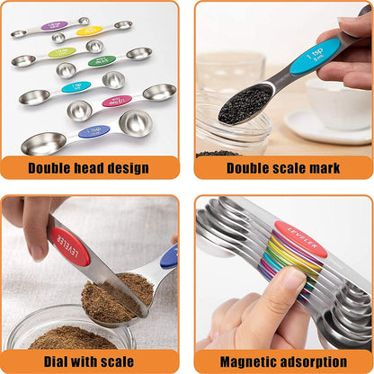 🎄 45% Off! Stainless Steel Magnetic Measuring Spoons – Perfect for Christmas! 🎁