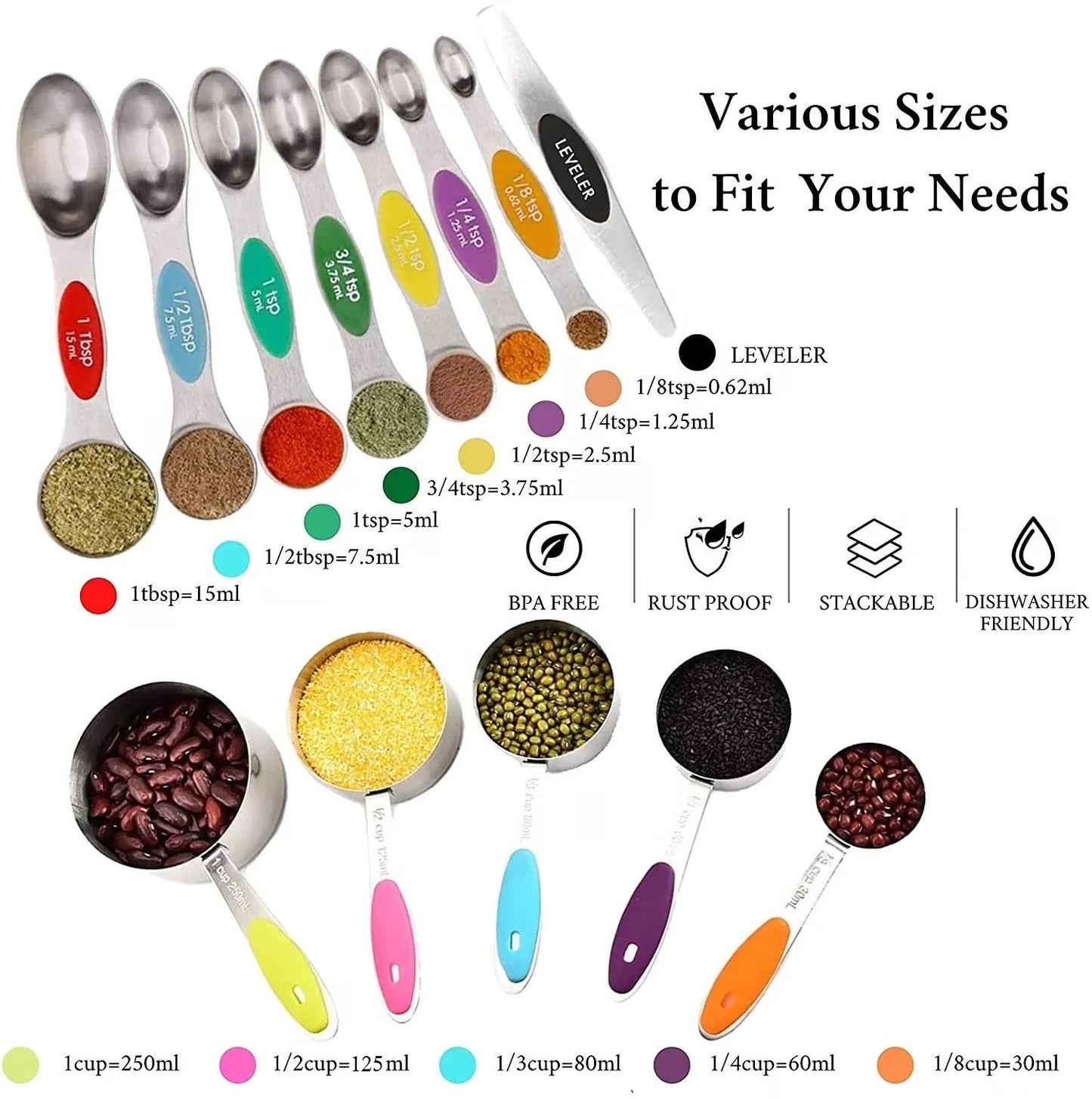 🎄 45% Off! Stainless Steel Magnetic Measuring Spoons – Perfect for Christmas! 🎁