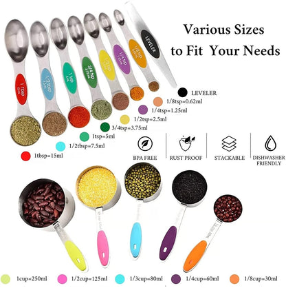 🎄 45% Off! Stainless Steel Magnetic Measuring Spoons – Perfect for Christmas! 🎁