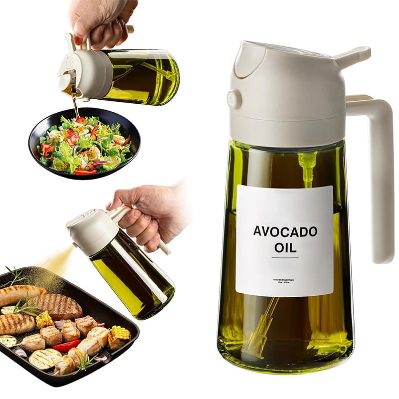💕2-in-1 Glass Oil Sprayer & Dispenser Bottle🔥