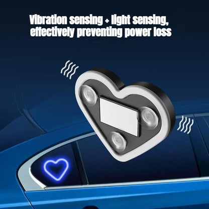Solar Powered Wireless LED Heart C-Pillar Neon Light