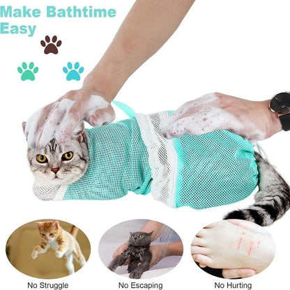 🔥 Upgraded Cat Bathing Bag – Thickened & Anti-Scratch, Breathable Design! 🐾🐱